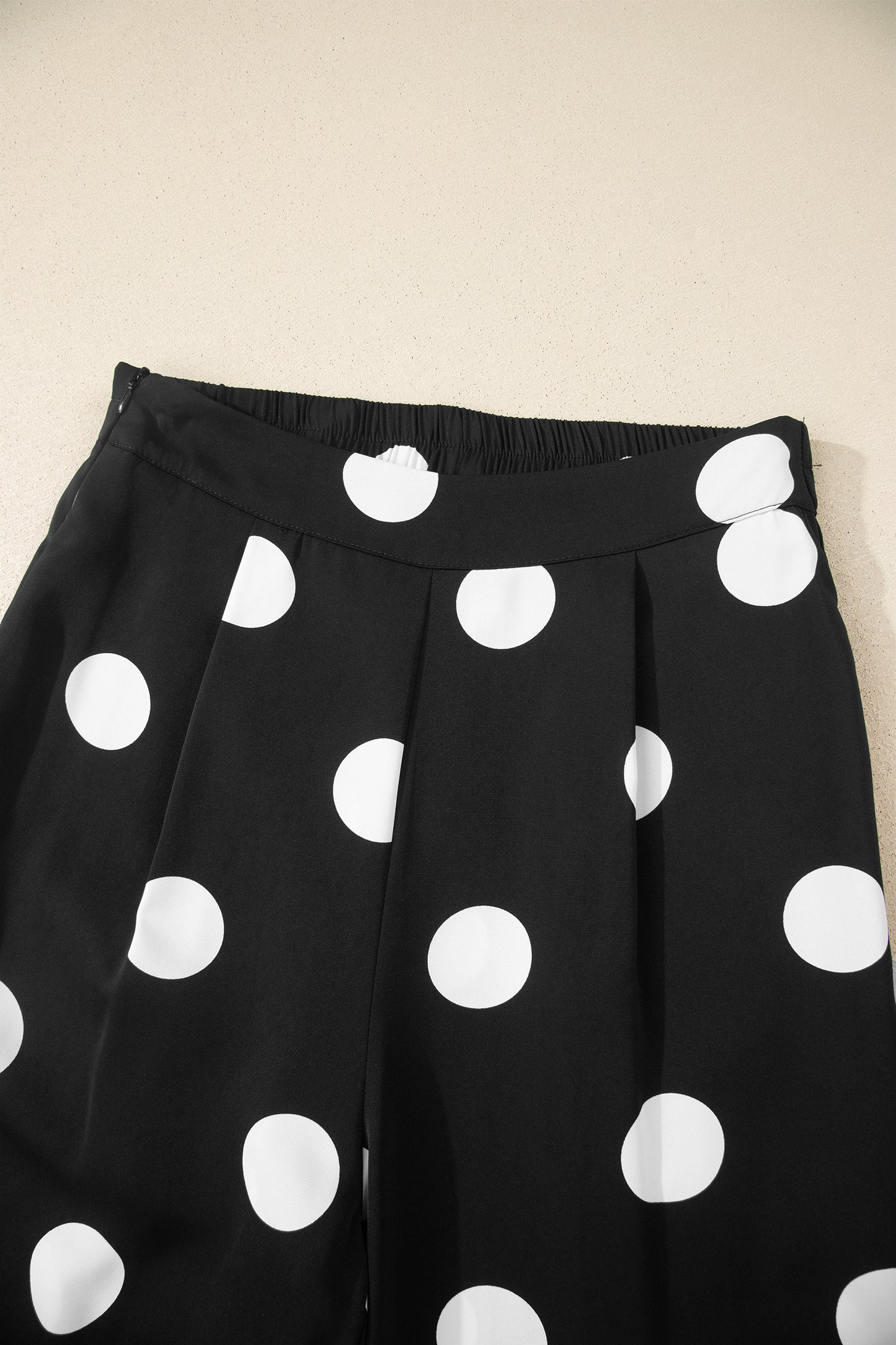 Black Polka Dot Wide Leg Pants and Tank Lounge Set