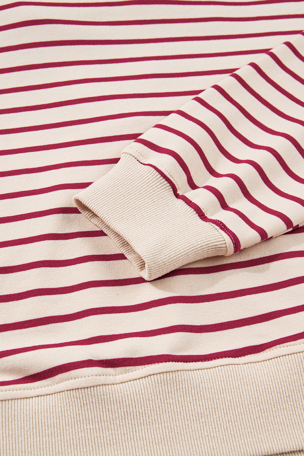 Red Stripe Collared Cropped Top & Bubble Skirt Set