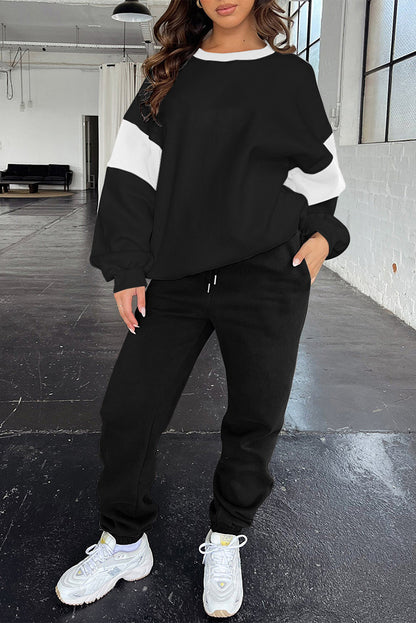 Women’s Colorblock Sweatshirt and Joggers 2 Piece Set
