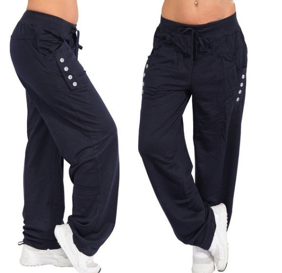 Women's Loose Drawstring Straight Leg Casual Pants