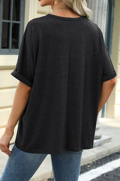 USA Sequin Graphic July 4th Loose Fit Tee Top