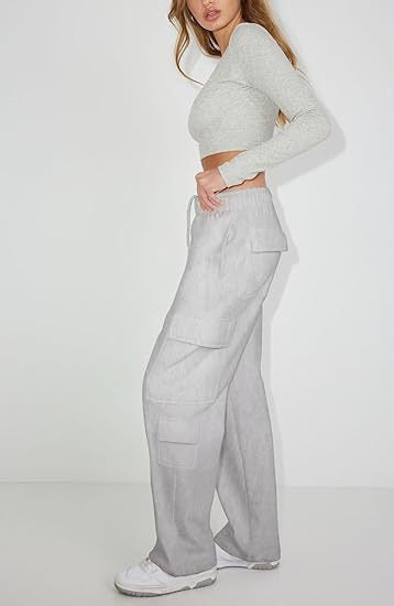 High Waist Y2K Multi-Pocket Cargo Sweatpants