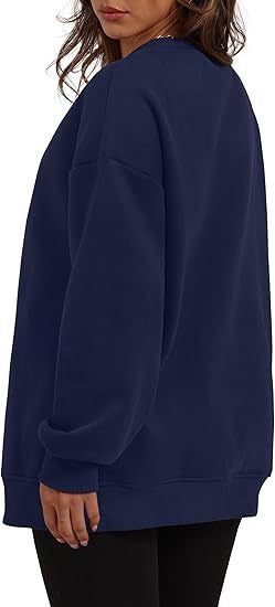Oversized Crewneck Fleece Sweatshirt - Cozy Pullover Top