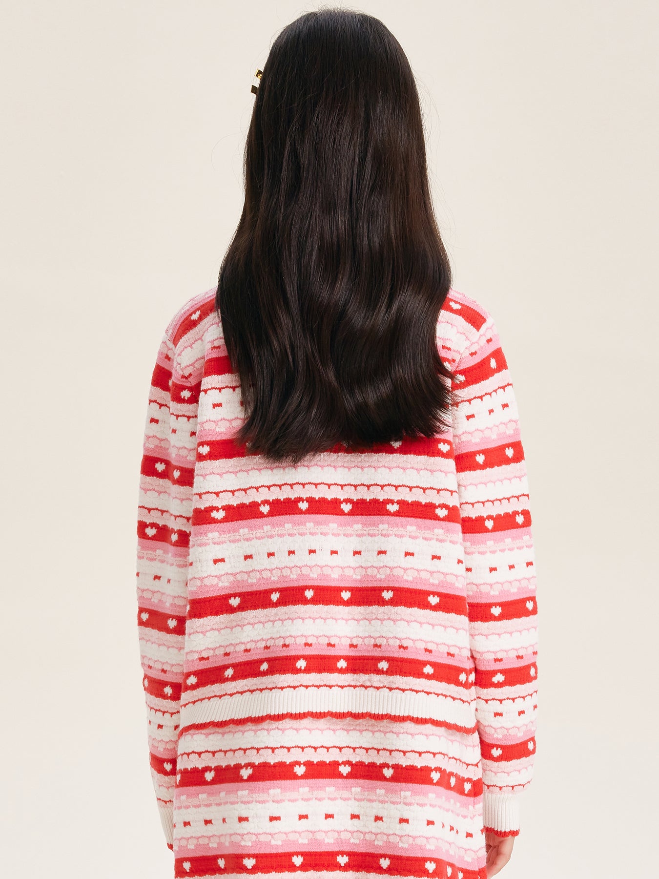 Girls' Striped Knit Button-Front Cardigan Sweater