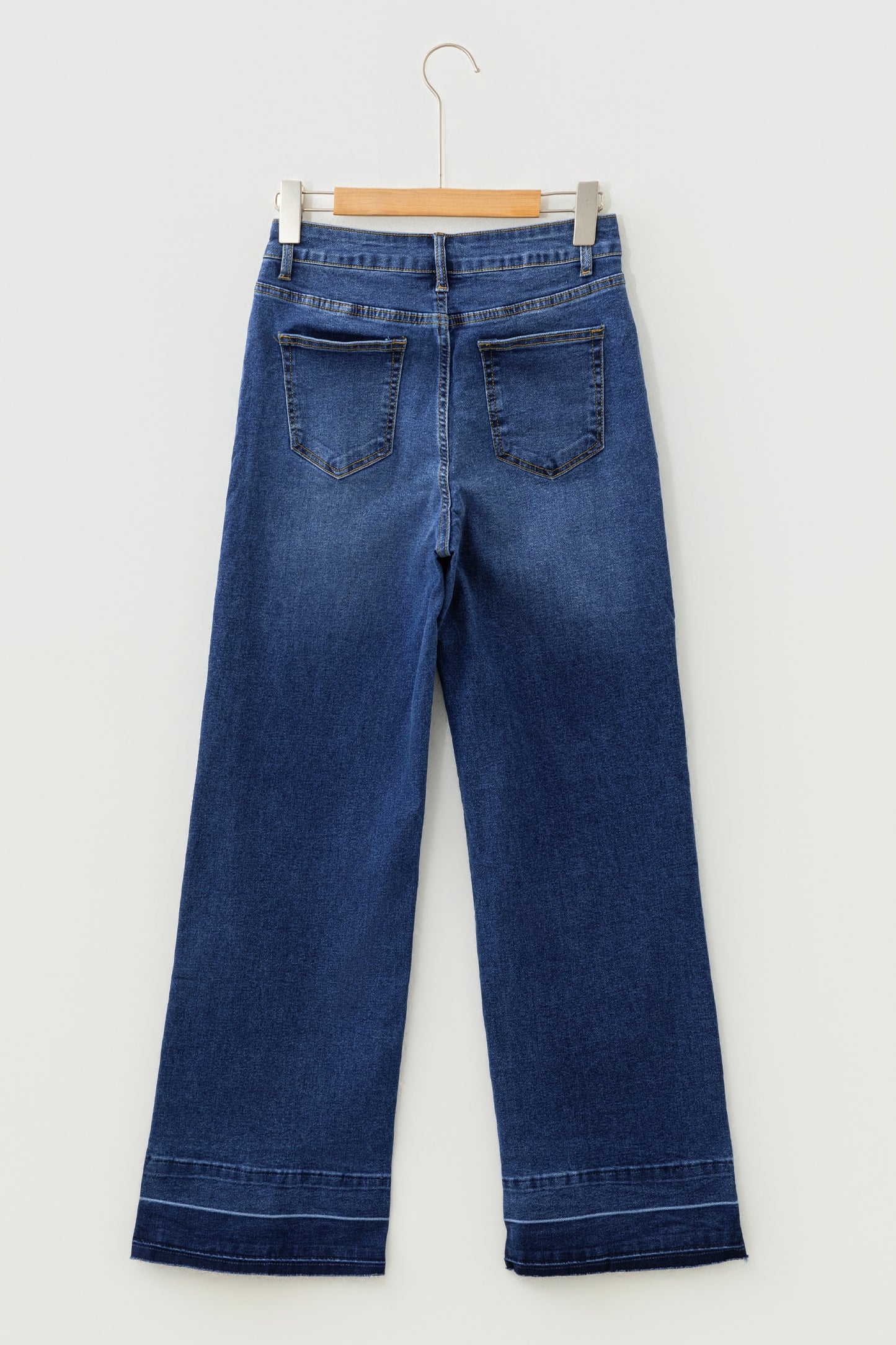 Black Raw Hem Unique Cuffs Straight High Rise Loose Jeans
