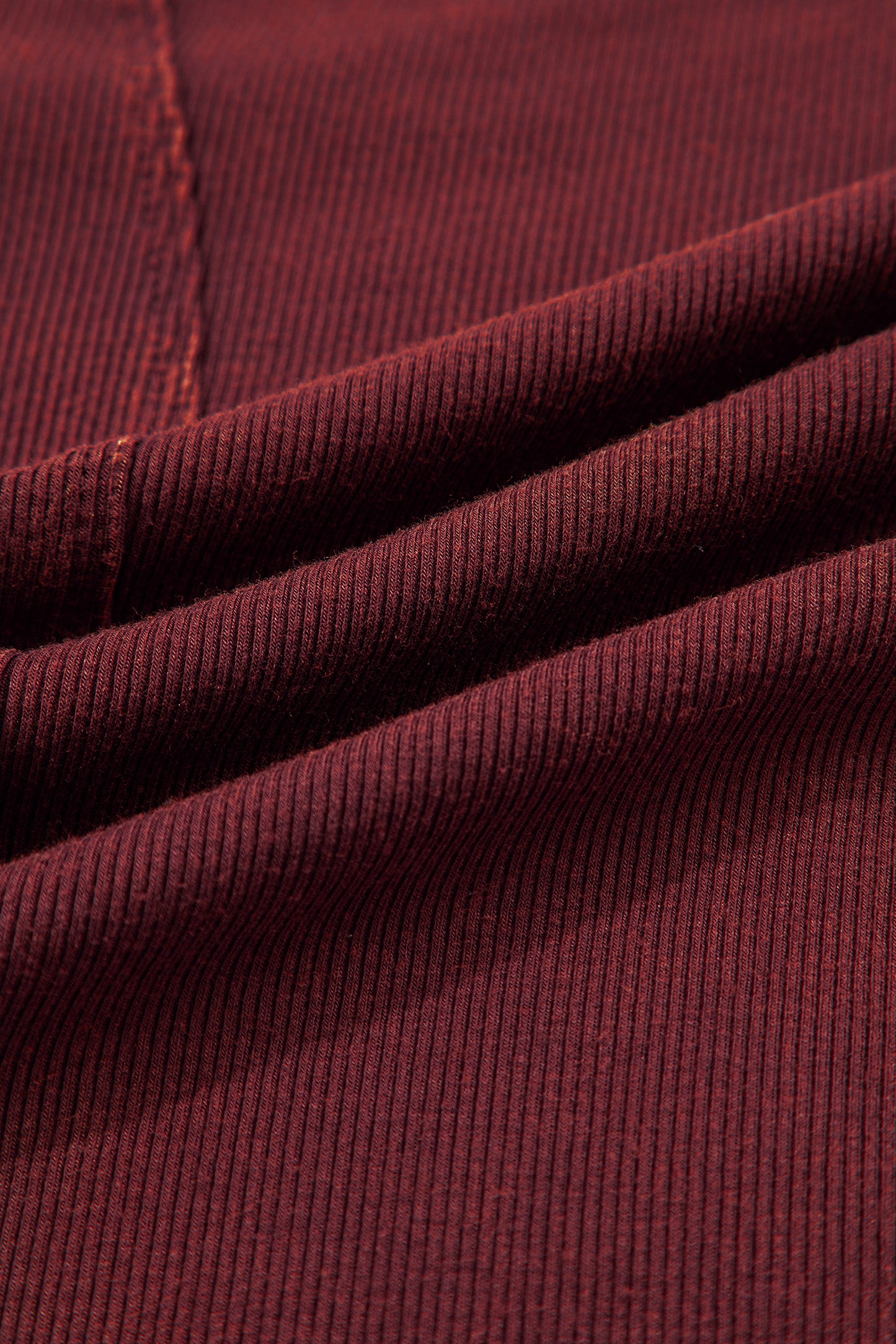 Coffee Exposed Seam Ribbed Long Sleeve Top