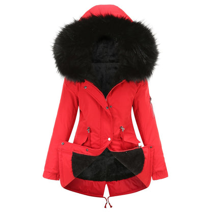 Women's Faux Fur Hooded Parka Thick Fleece Lined Coat