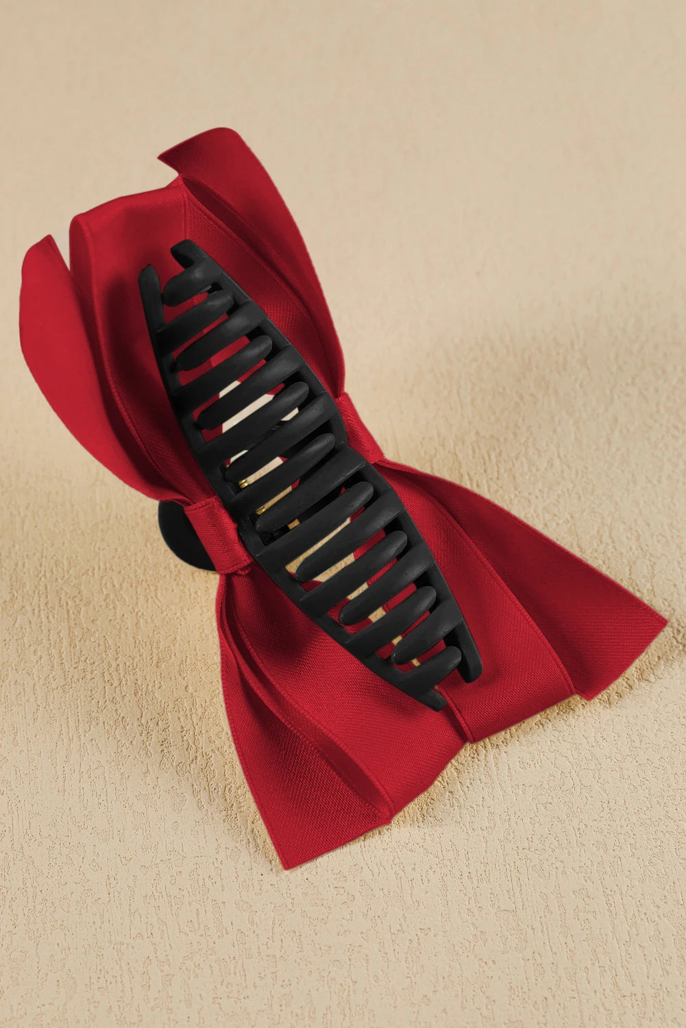 White Elegant Satin Bow Large Hair Claw Clip for Women