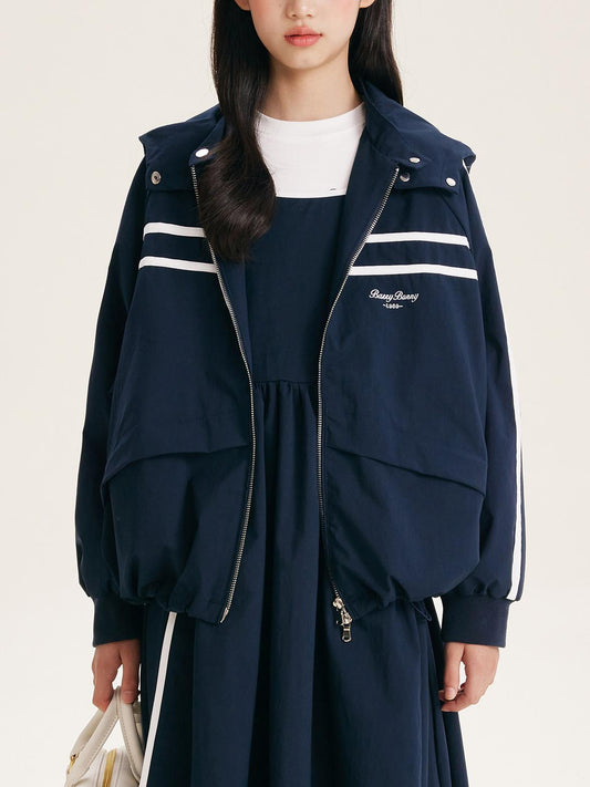Stylish Hooded Zip-Up Jacket for Girls