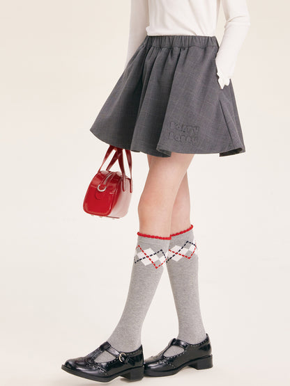 Chic Plaid Skirt with Attached Shorts for Girls