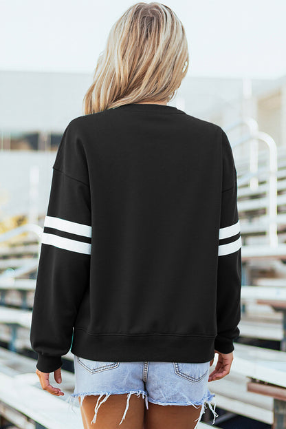 Varsity Stripe Drop Shoulder Oversized Women’s Sweatshirt