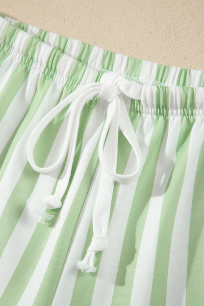 Women's Preppy Striped Color Block Matching Set