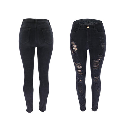 Slim Fit Multicolored Ripped Jeans for Women