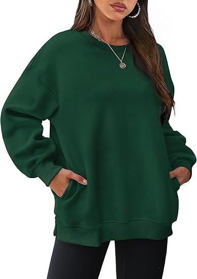 Oversized Crewneck Fleece Sweatshirt - Cozy Pullover Top