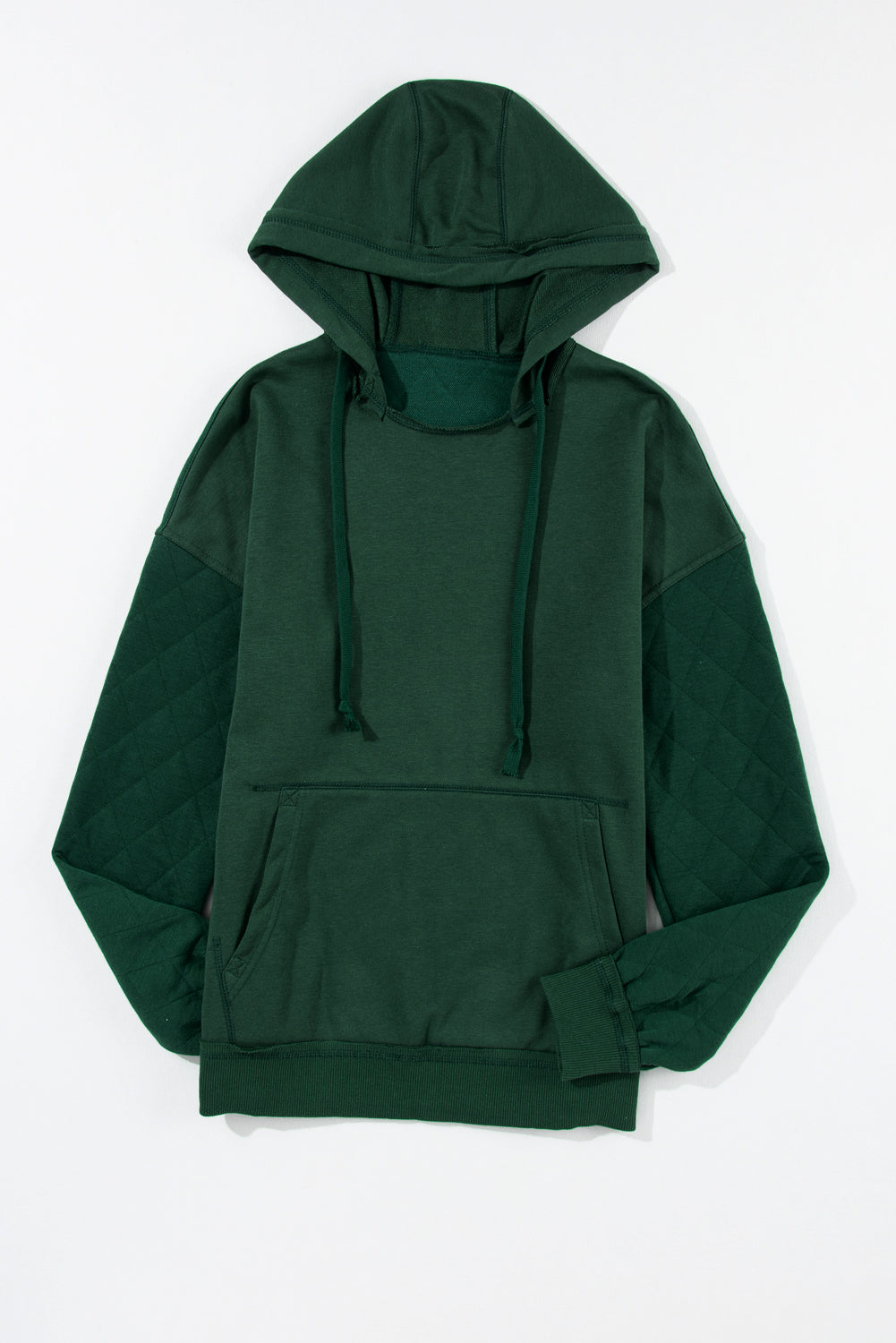 Chestnut Quilted Patchwork Exposed Seam Hoodie