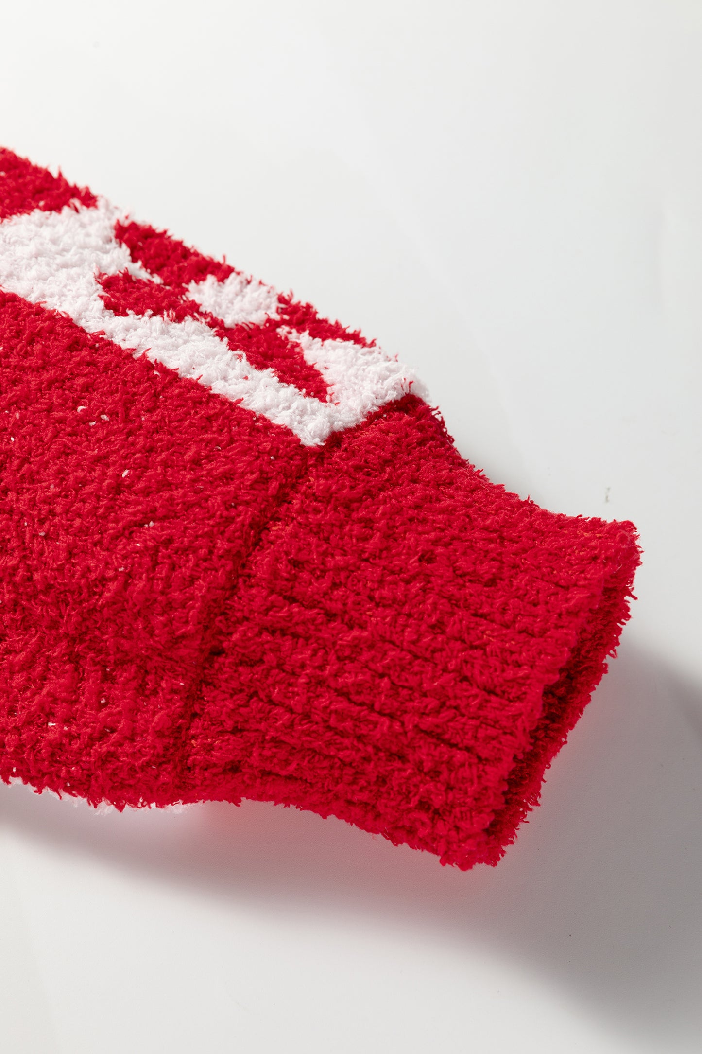 Red Checkered Heart Flower V Neck Knit Sweater for Women