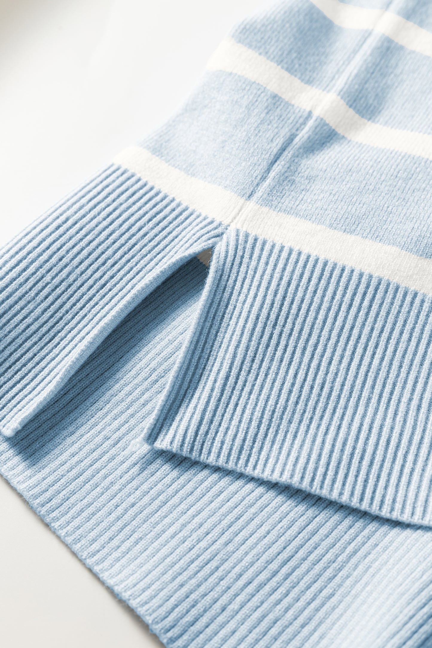 Parchment Striped Short Sleeve Crewneck Knit Sweater Top
