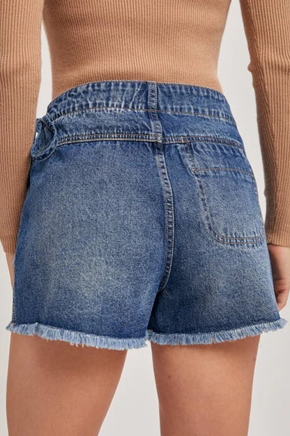 Denim Wrap Mini Skirt Women Tie Waist Casual Summer