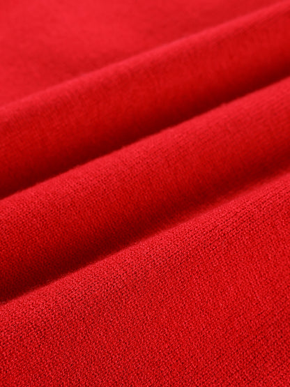 Cute Embroidered Red Knit Vest Cardigan for Kids – Adorable Ruffle Hem