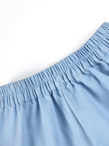 Girls Ruffle Hem Cotton Knit Summer Casual Shorts