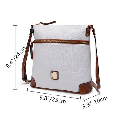 Vintage Pebbled PU Leather Crossbody Bag for Women