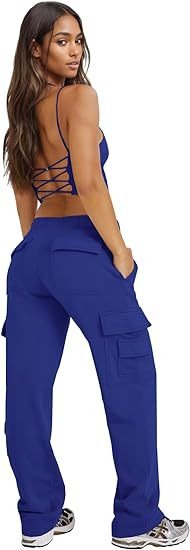 High Waist Y2K Multi-Pocket Cargo Sweatpants