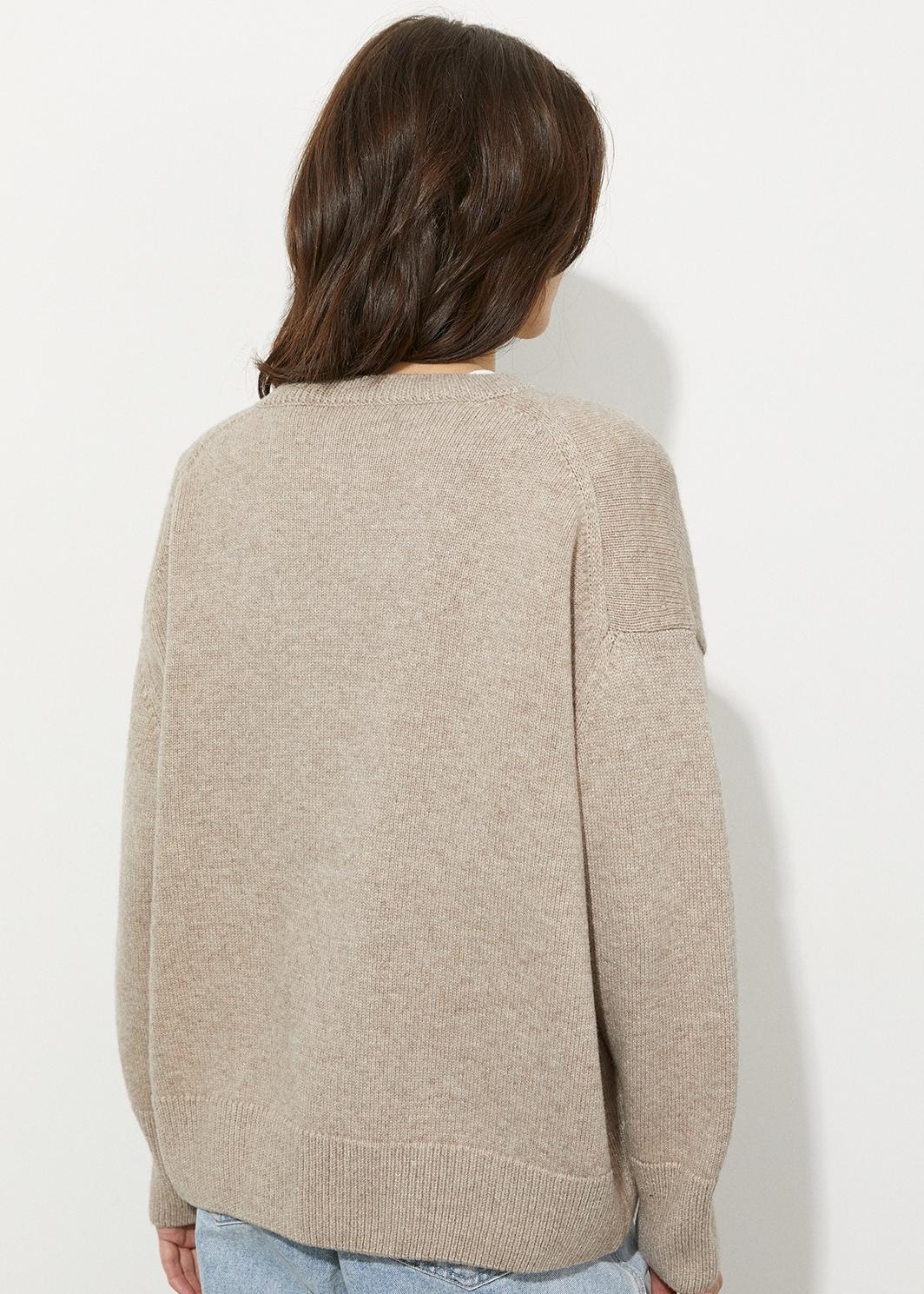 Cozy Solid Crewneck Knit Sweater for Women Fall Winter
