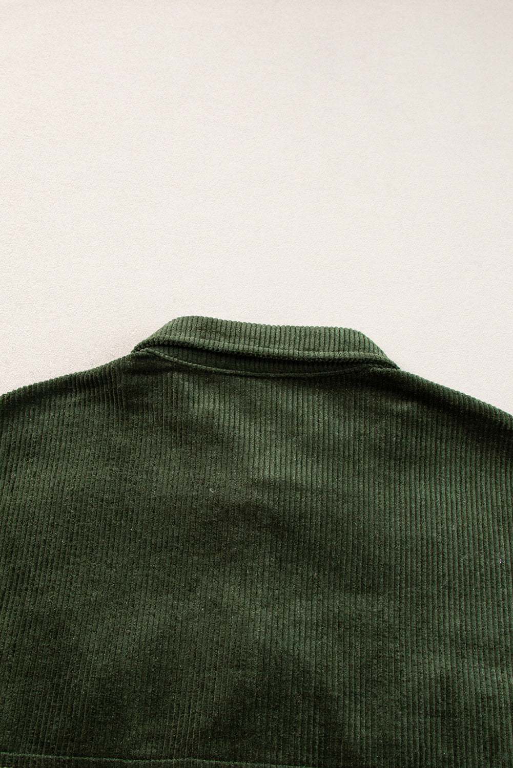 Blackish Green Snap Button Plaid Shacket with Corduroy Patchwork