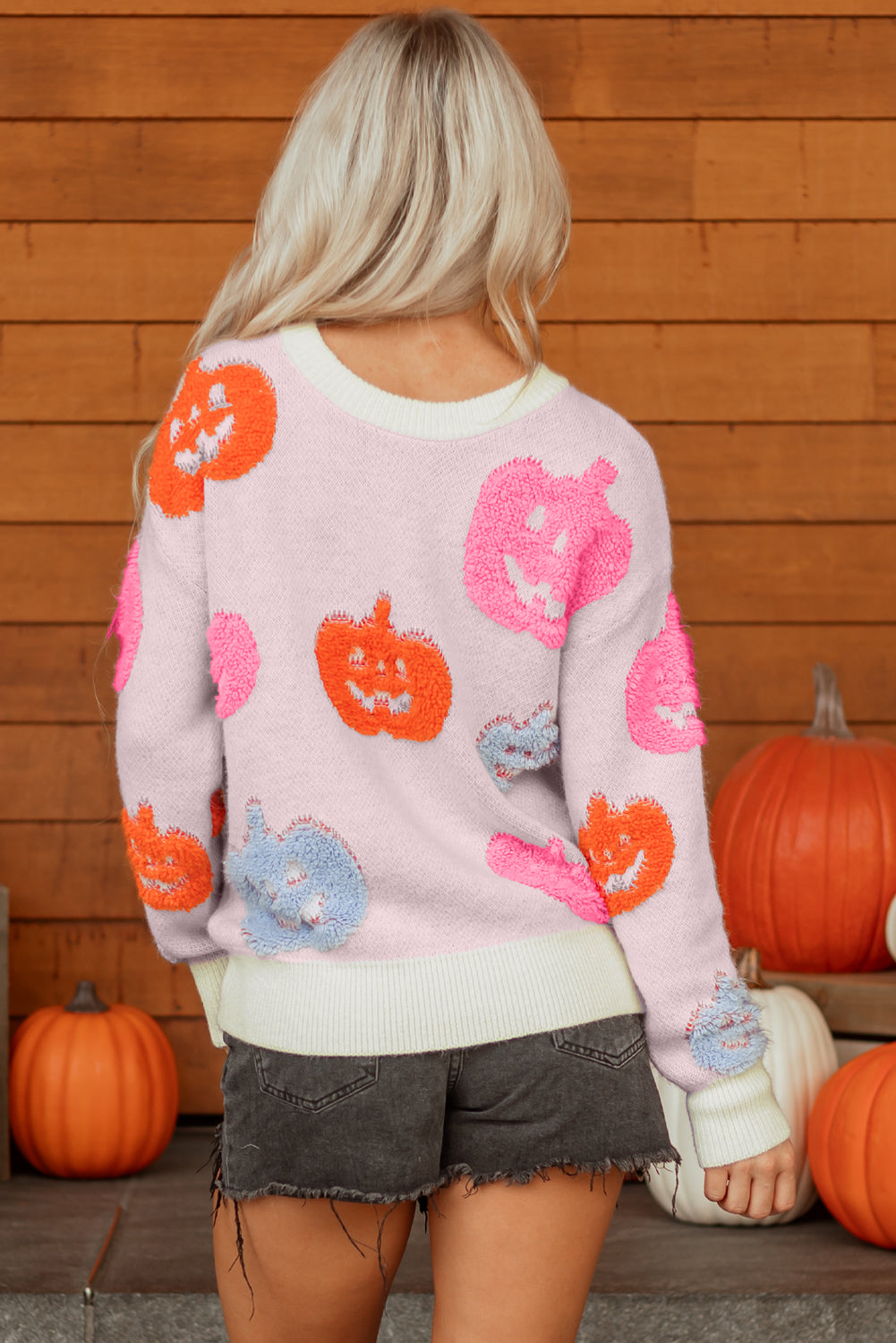 Cozy Halloween Jack-O’-Lantern Knit Pullover Sweater