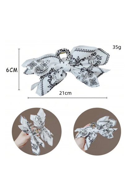 Paisley Bow Hair Clip Oversized Ribbon Hair Accessory