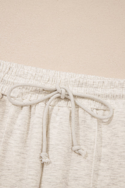 Light Grey Polo Tee & Drawstring Casual Pant Set – Sporty Chic
