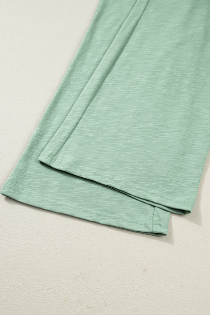 Cuffed Short Sleeve Tee Raw Seam Pocket Drawstring Pants Set