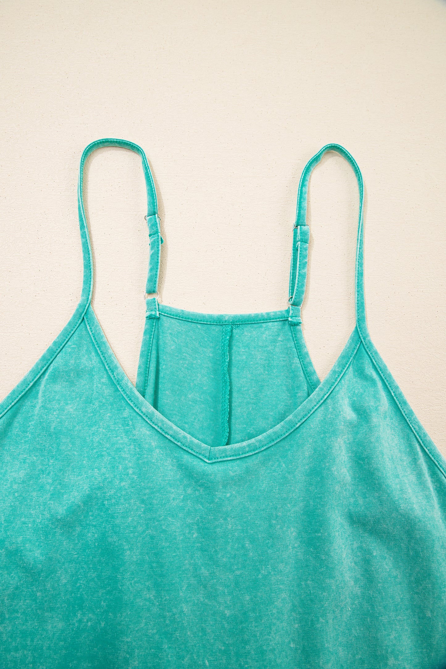 Mint Green Mineral Wash Cotton Pocket Romper