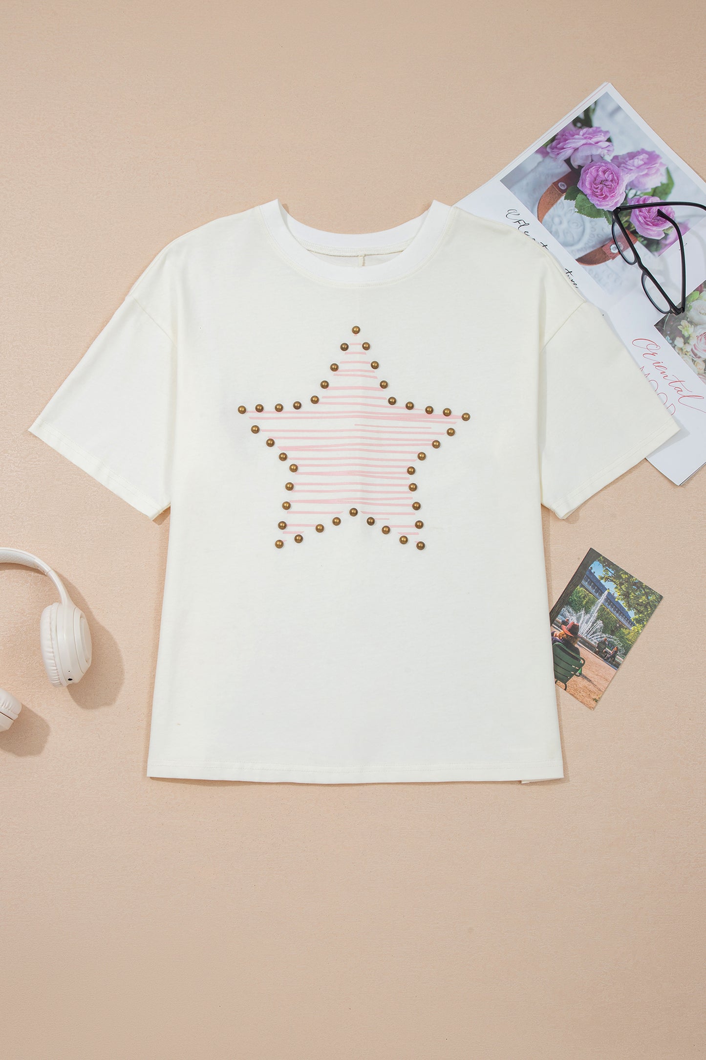 USA Star Graphic Tee Flag Day Independence Day Top
