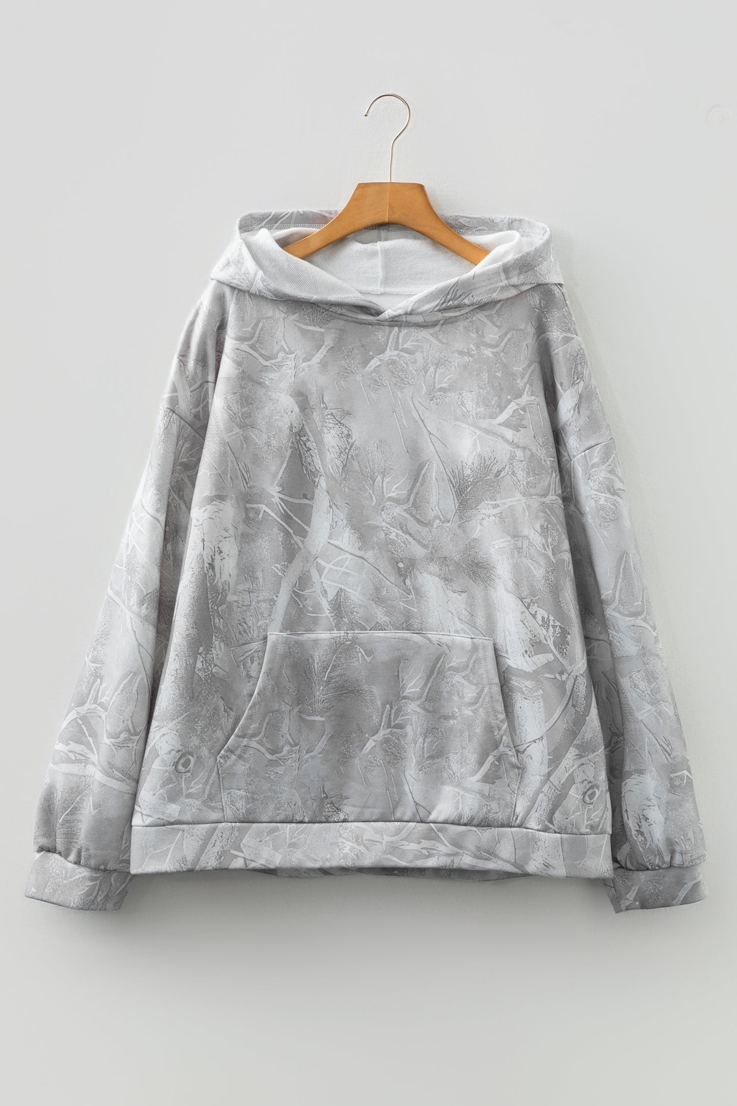 Gray Plus Size Camo Oversized Hoodie Sweatshirt