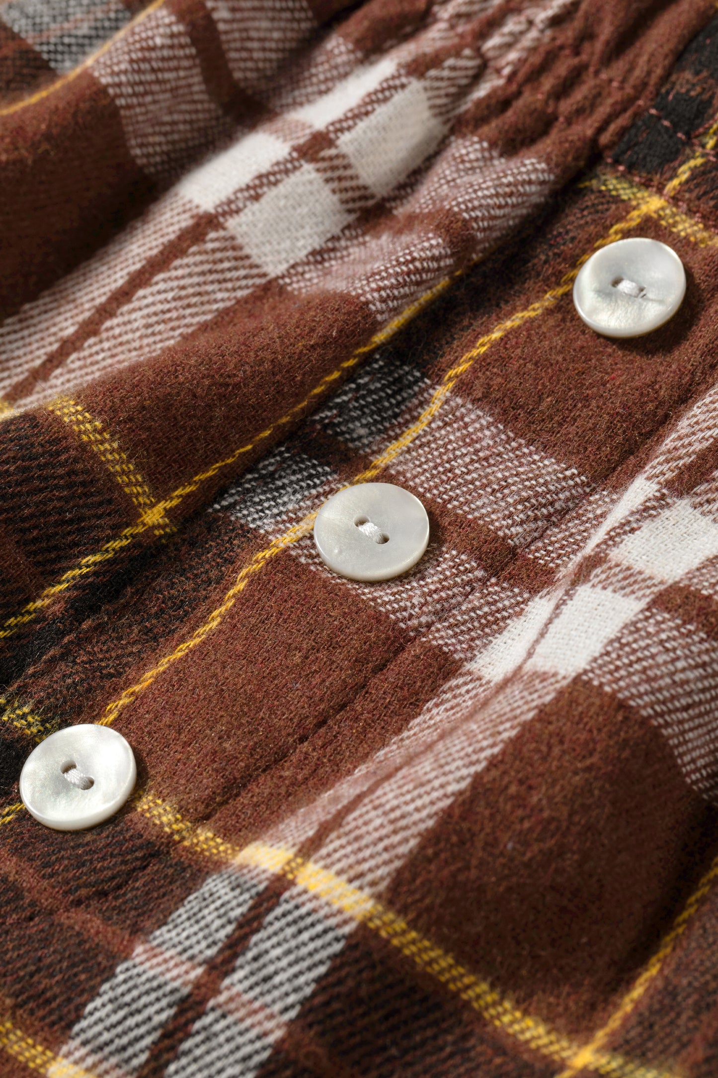 Brown Plaid High Waist Pull On Shorts