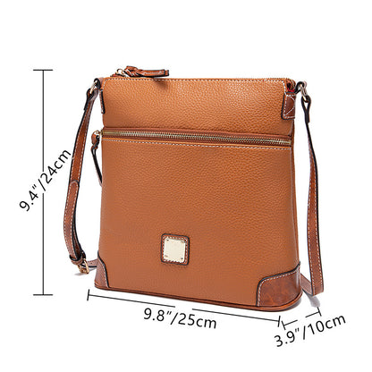 Vintage Pebbled PU Leather Crossbody Bag for Women