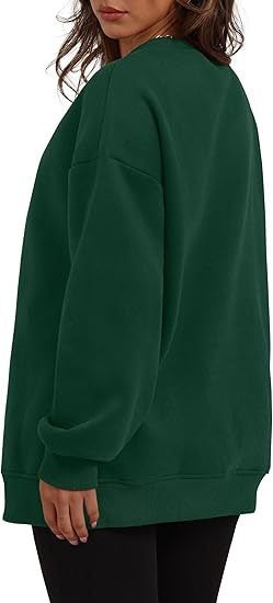 Oversized Crewneck Fleece Sweatshirt - Cozy Pullover Top