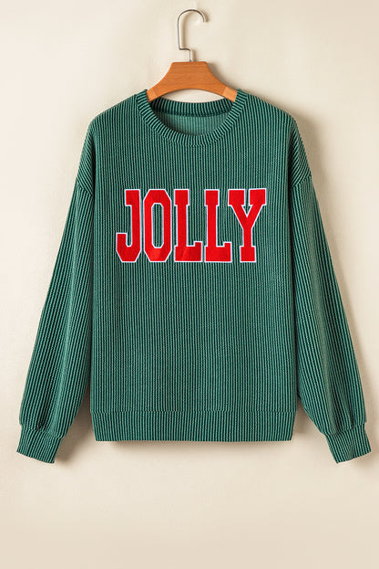 JOLLY Ribbed Knit Long Sleeve Top and Pants Set