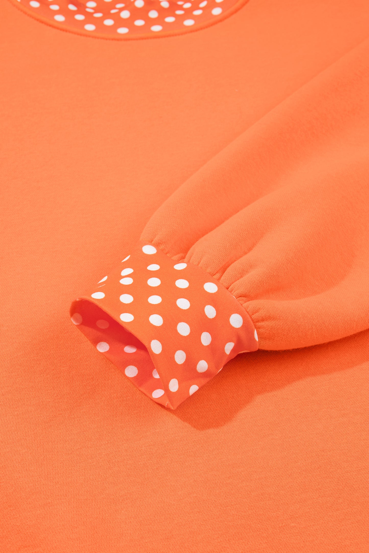 Red Polka Dot Trim Oversized Colorblock Sweatshirt