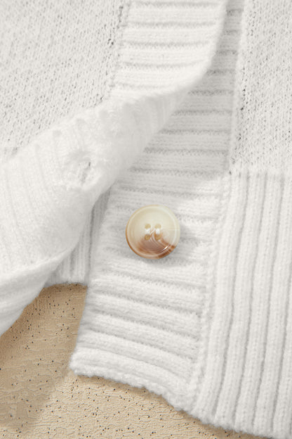 Polka Dot Oversized V Neck Knit Cardigan Sweater