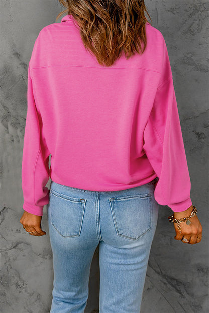 Vintage Mineral Wash Half Button Collared Sweatshirt