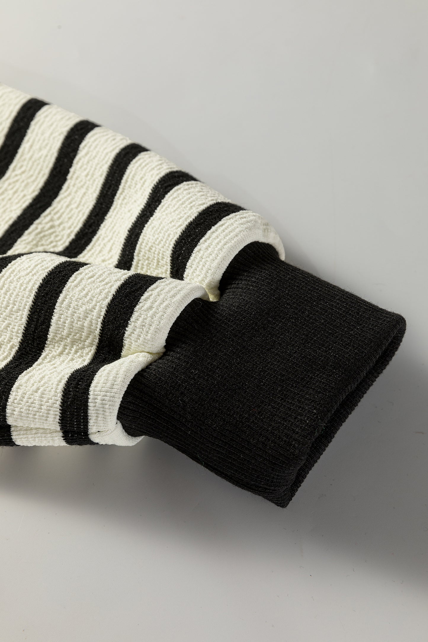 Black Striped MERRY Christmas Sweatshirt Drop Shoulder Pullover