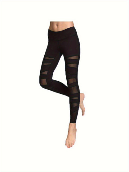 Women’s Quick-Drying Mesh Leggings Breathable Yoga Pants