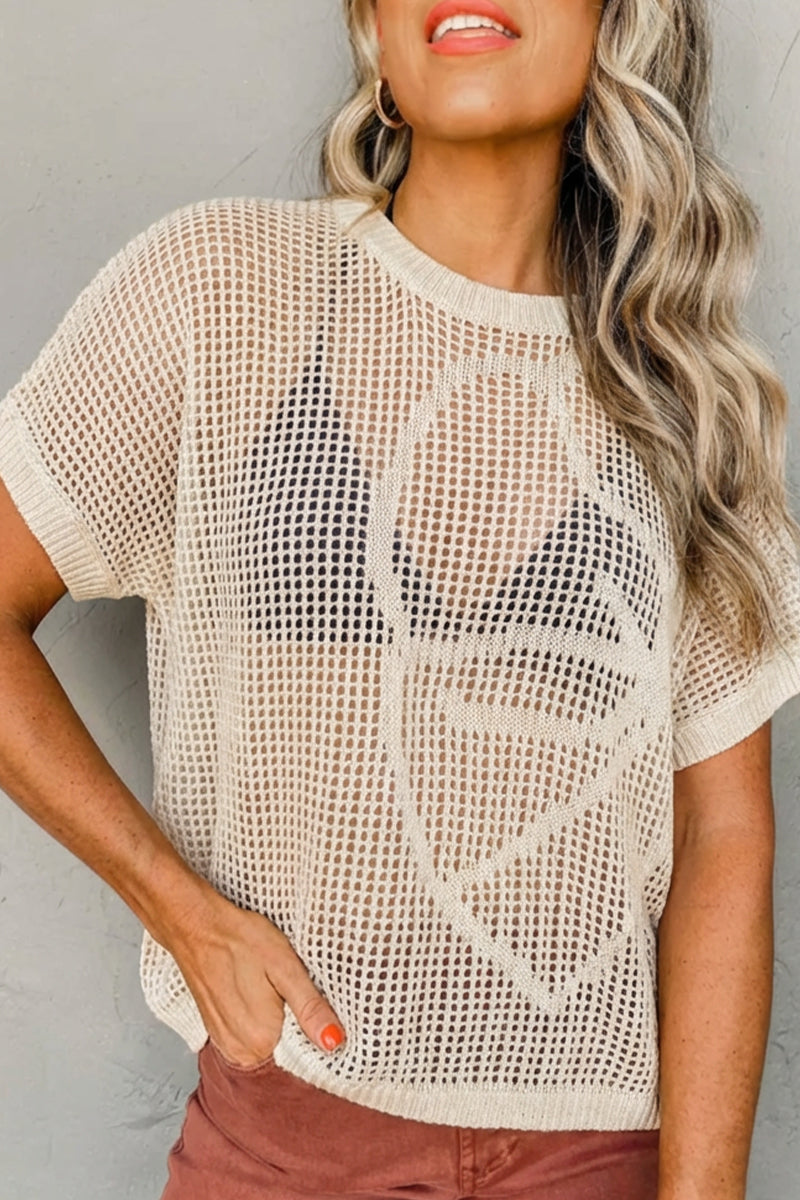 Crochet Hollow Out Knit Beach Cover Up Top