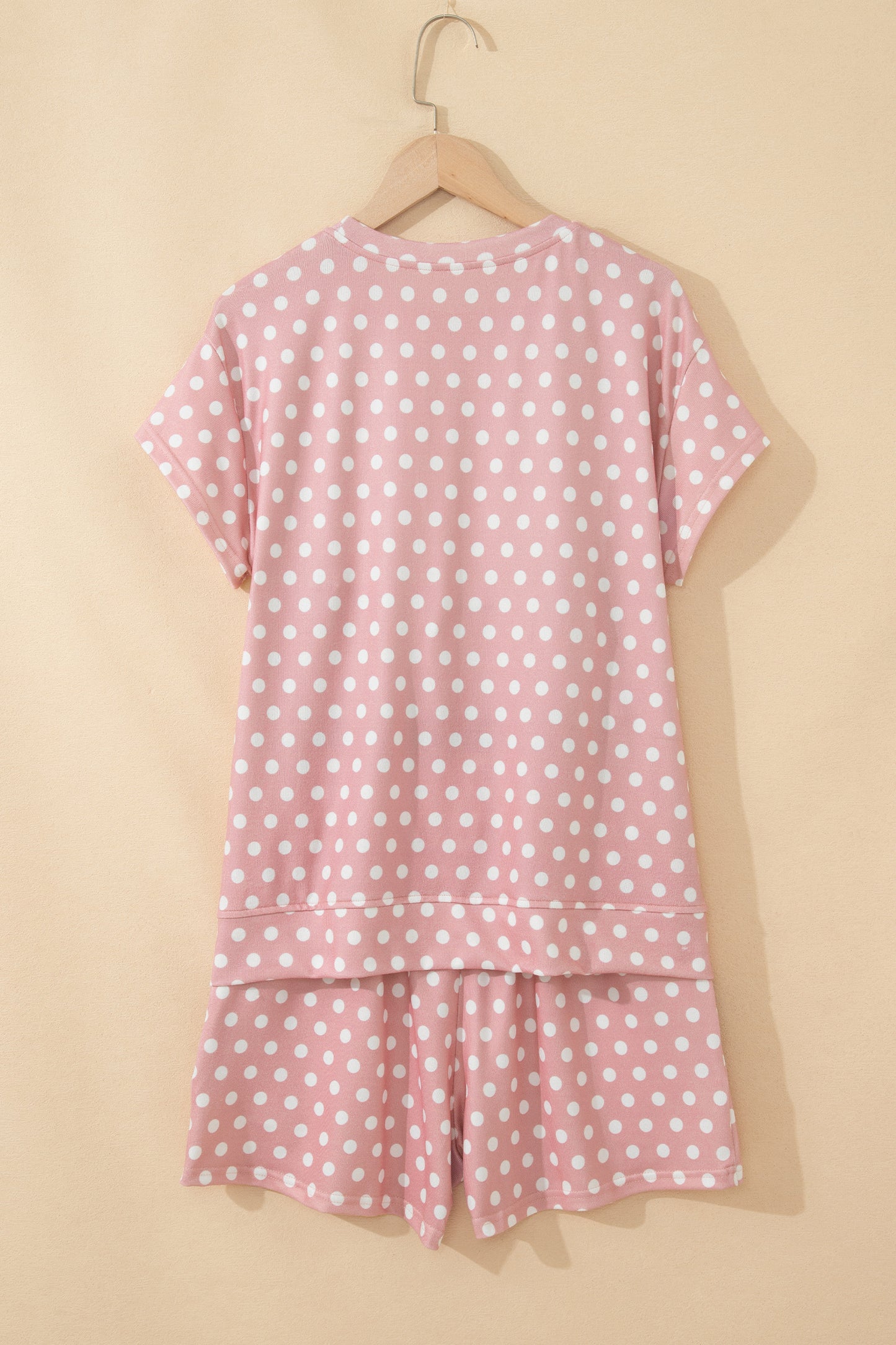 Polka Dot Lounge Short Set Casual Two Piece Outfit