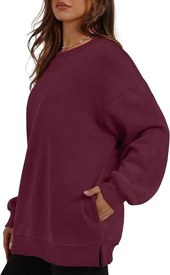 Oversized Crewneck Fleece Sweatshirt - Cozy Pullover Top