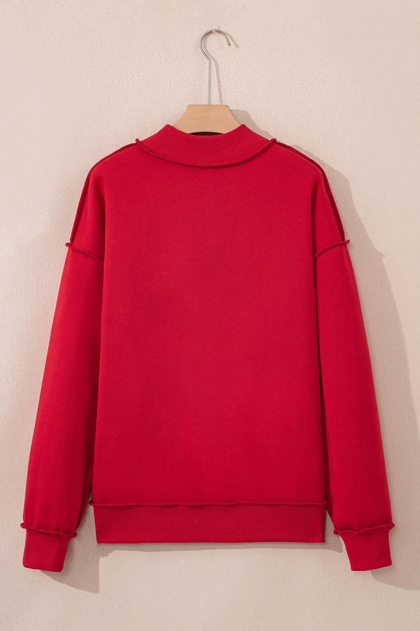 4th of July American Flag Oversized Mock Neck Sweatshirt