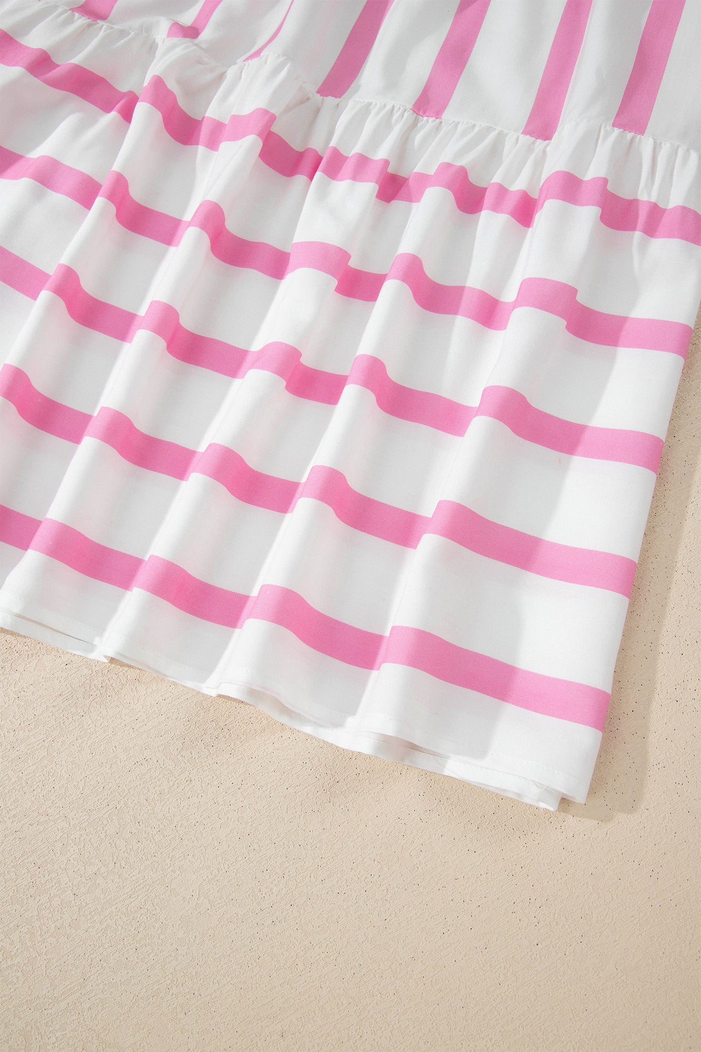Stripe Maxi Dress Women Plus Size Tiered Puff Sleeve