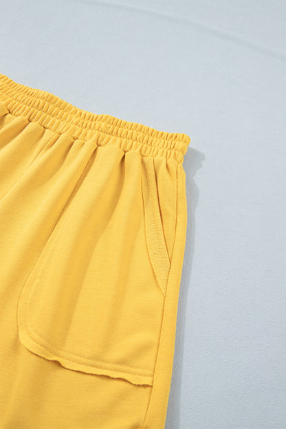 Polo Collar Lounge Set Loose Top and Shorts Outfit